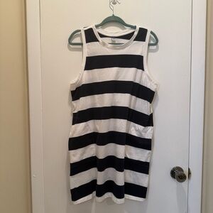 Old Navy Dark Blue White Stripe Sleeveless Mini Shift Dress XL